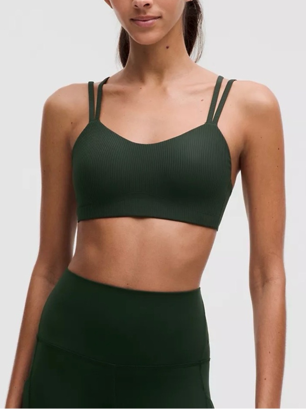 lululemon Ribbed Double-Strap Sports Bra - sea  Green